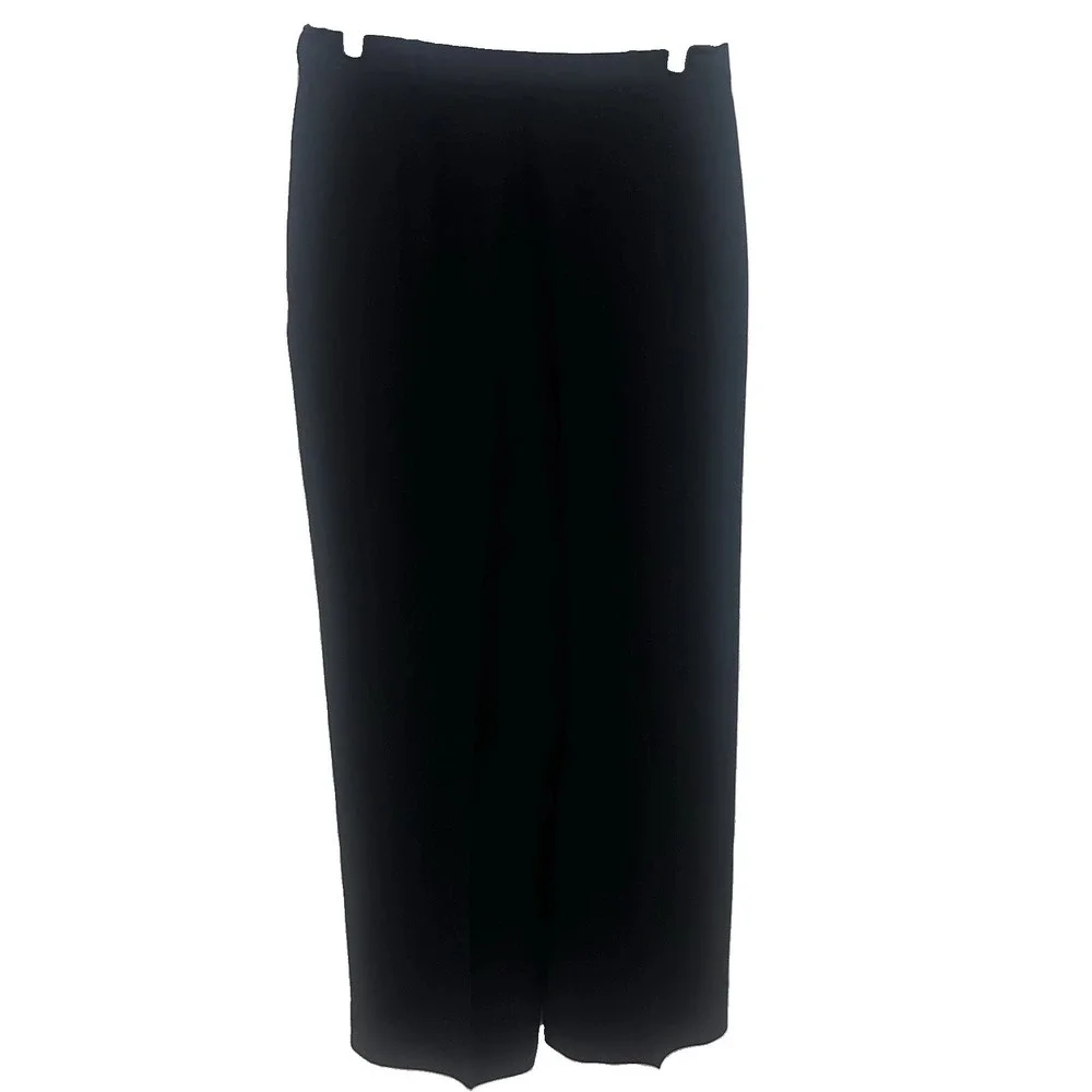 VTG Josephine Chaus 100% Silk Black Dress Pants – Size 10 Soft Flowy Wide Leg